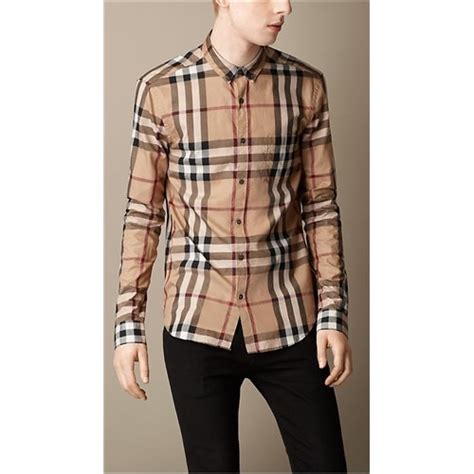 burberry brit men's cotton check button down shirt|burberry button up men.